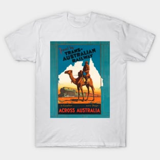 Trans-Australian Railway Vintage Travel Poster T-Shirt